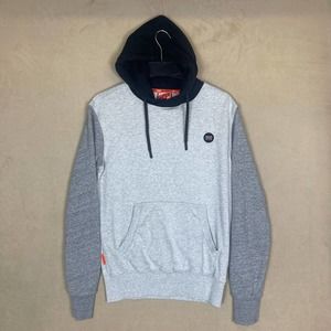 Superdry Collective Loopback Hoodie Sweatshirt Mens S Gray Pouch Pocket
